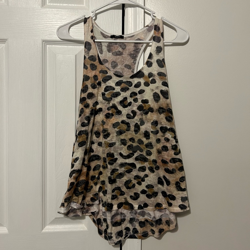 animal print razorback tank top